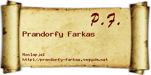 Prandorfy Farkas névjegykártya